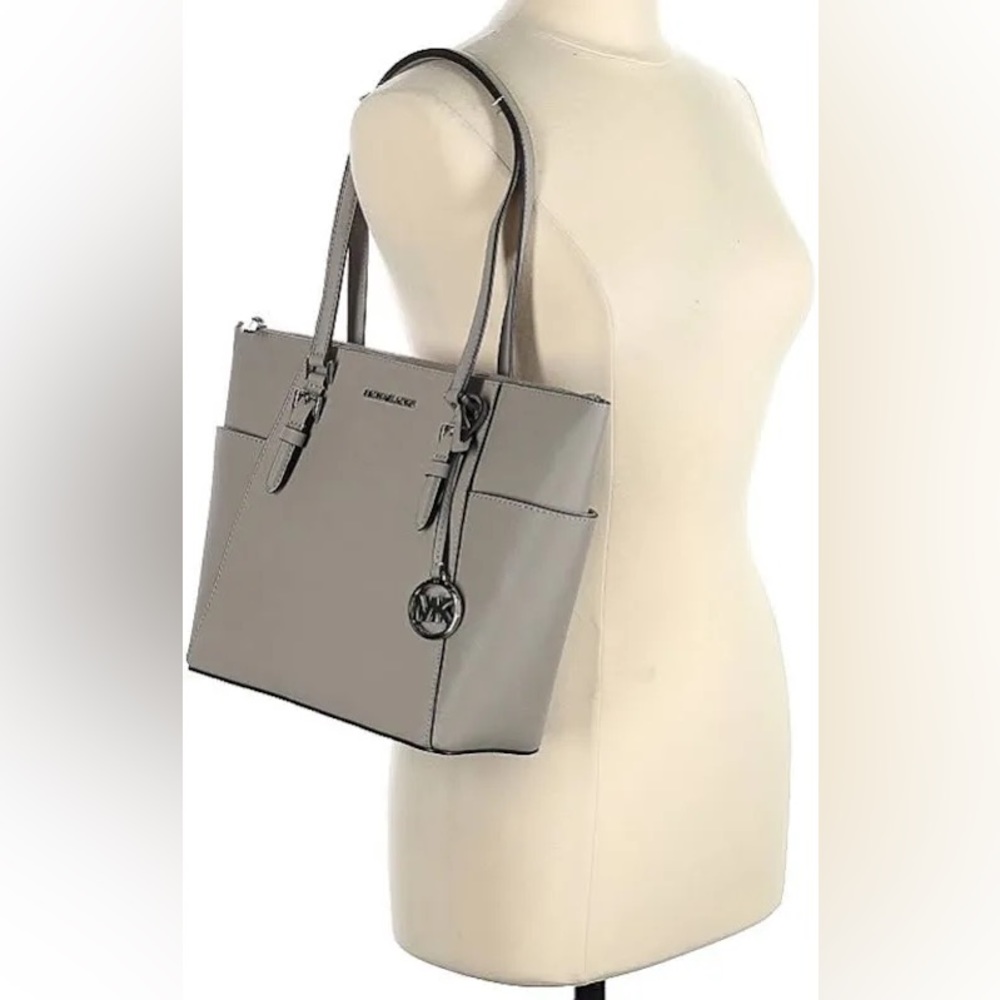 Michael Kors Gray Charlotte Leather Tote Bag